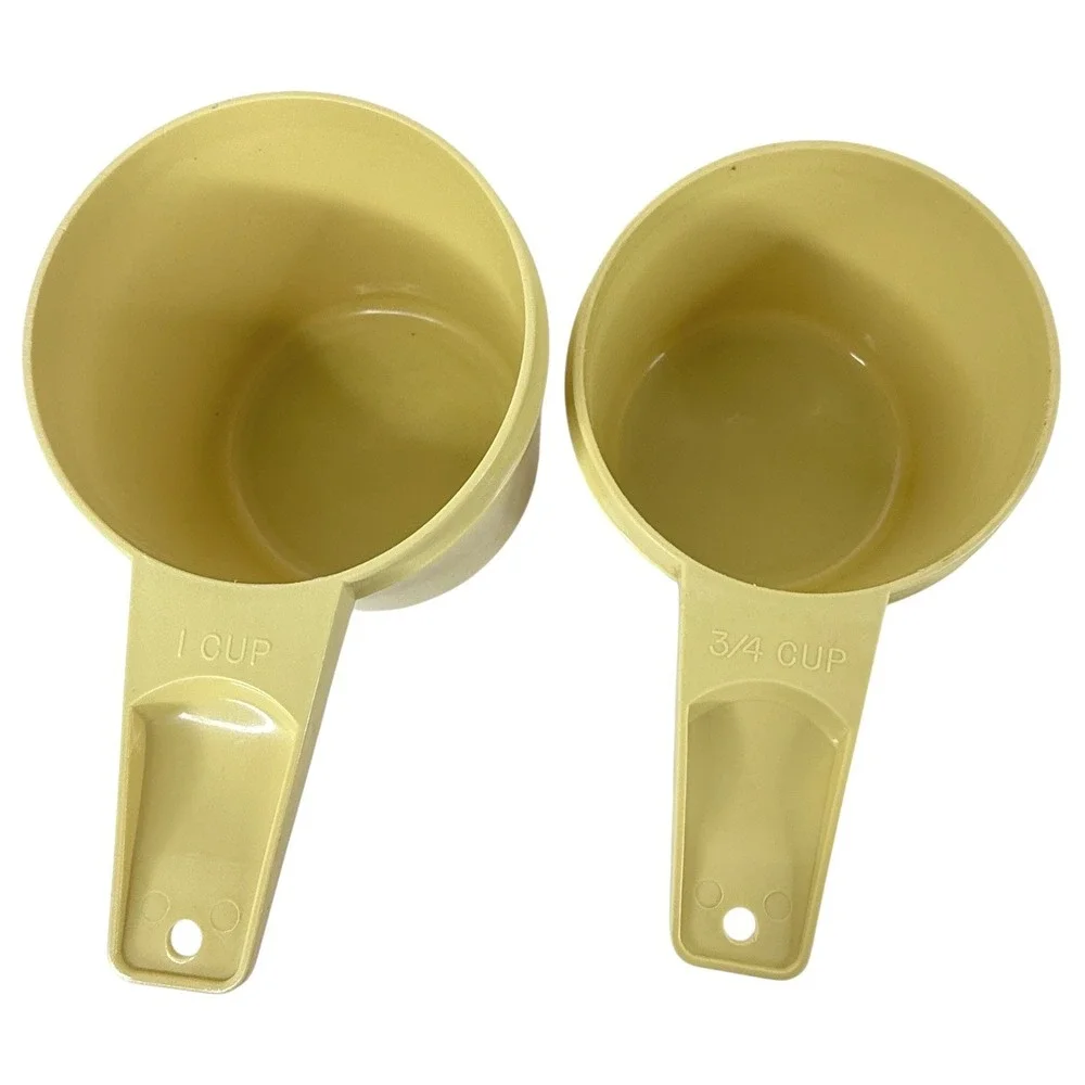Harvest Gold Tupperware Measuring Cups For Baking Complete Set 6 Vintage Nesting